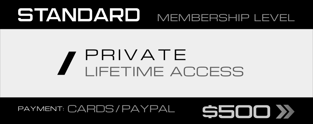 Standard Private Lifetime Membership $500